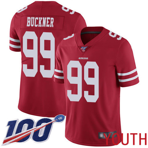 San Francisco 49ers Limited Red Youth DeForest Buckner Home NFL Jersey 99 100th Season Vapor Untouchable